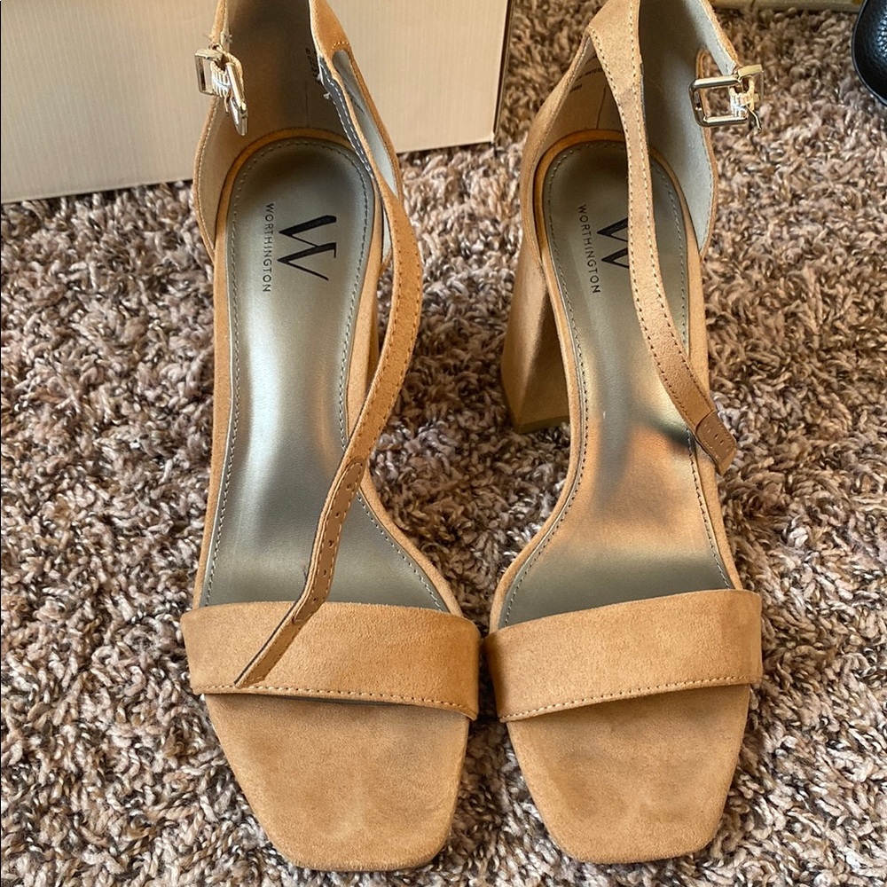 Worthington Camel Block Heel Sandals